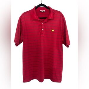 Master’s Performance Polo Red Stripe Short Sleeve Size Large